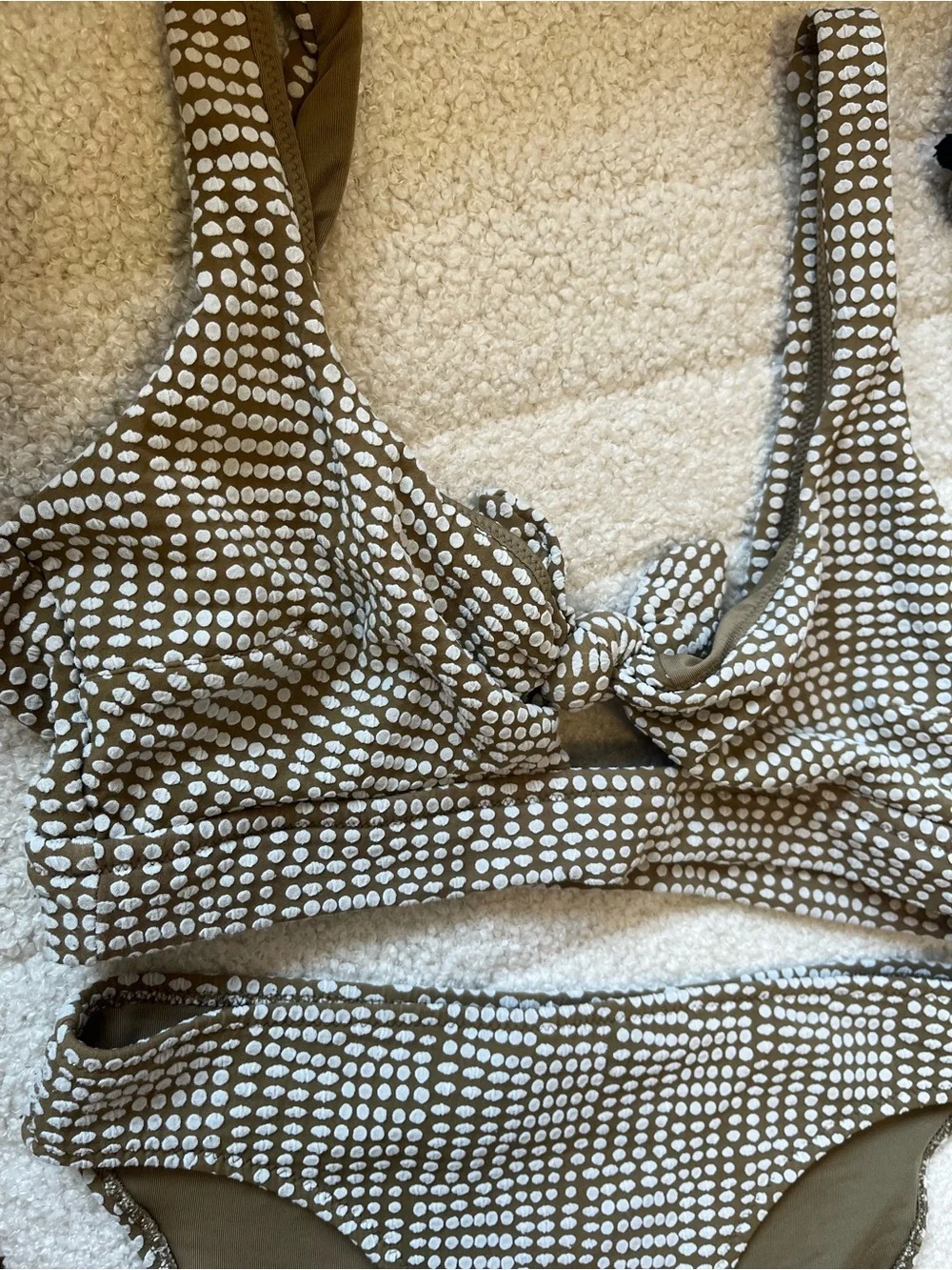 Aerie Olive Dot Tie-Front Bikini Set - Picture 2 of 7